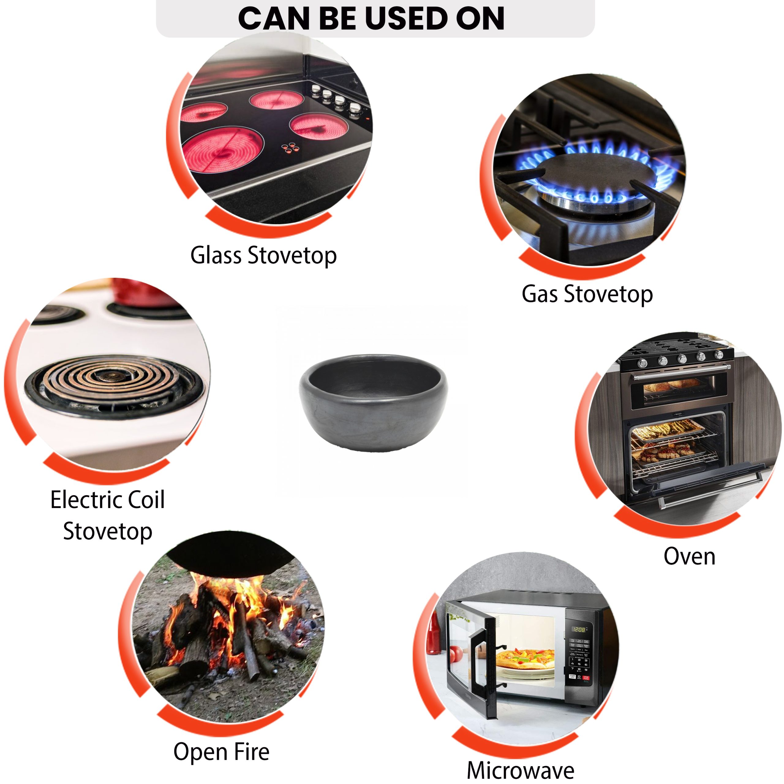 Black Clay, La Chamba Round Dessert Bowl