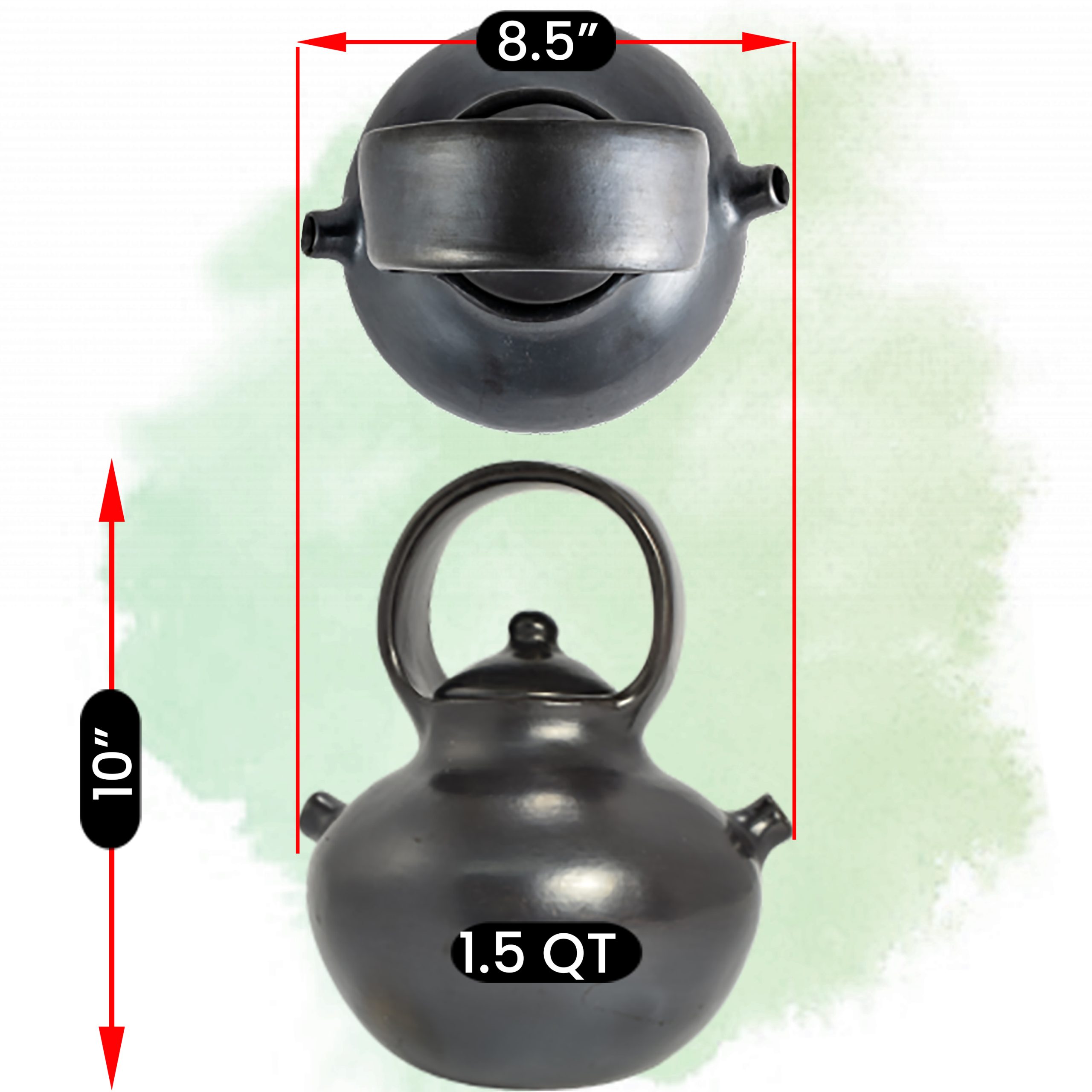Black Clay, La Chamba Pre-Colombian Style Tea Pot 4 Black Clay, La Chamba Pre-Colombian Style Tea Pot