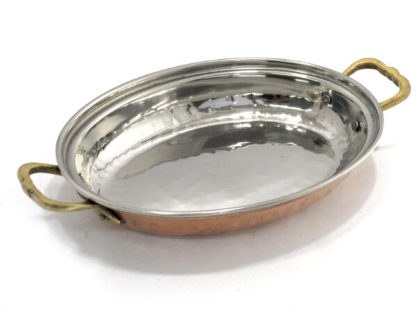 Indian Hammered Copper Mughlai Rice Server - Large