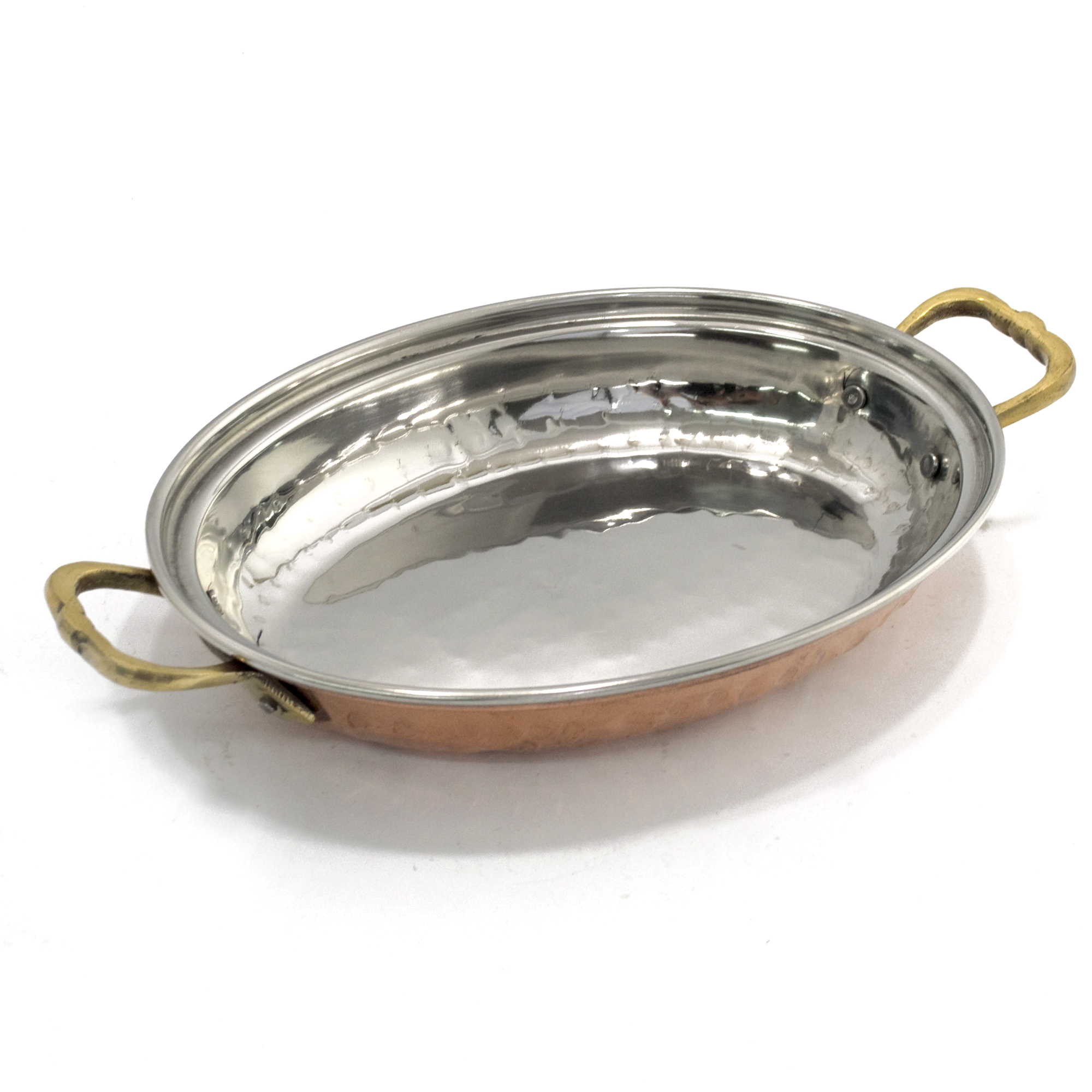 Indian Hammered Copper Mughlai Rice Server - Medium