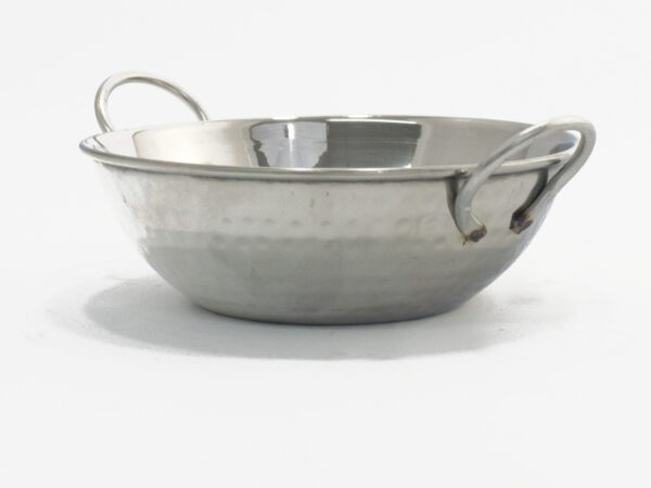 Hammered Stainless Steel Kadai - Large 1 Hammered Stainless Steel Kadai - Large