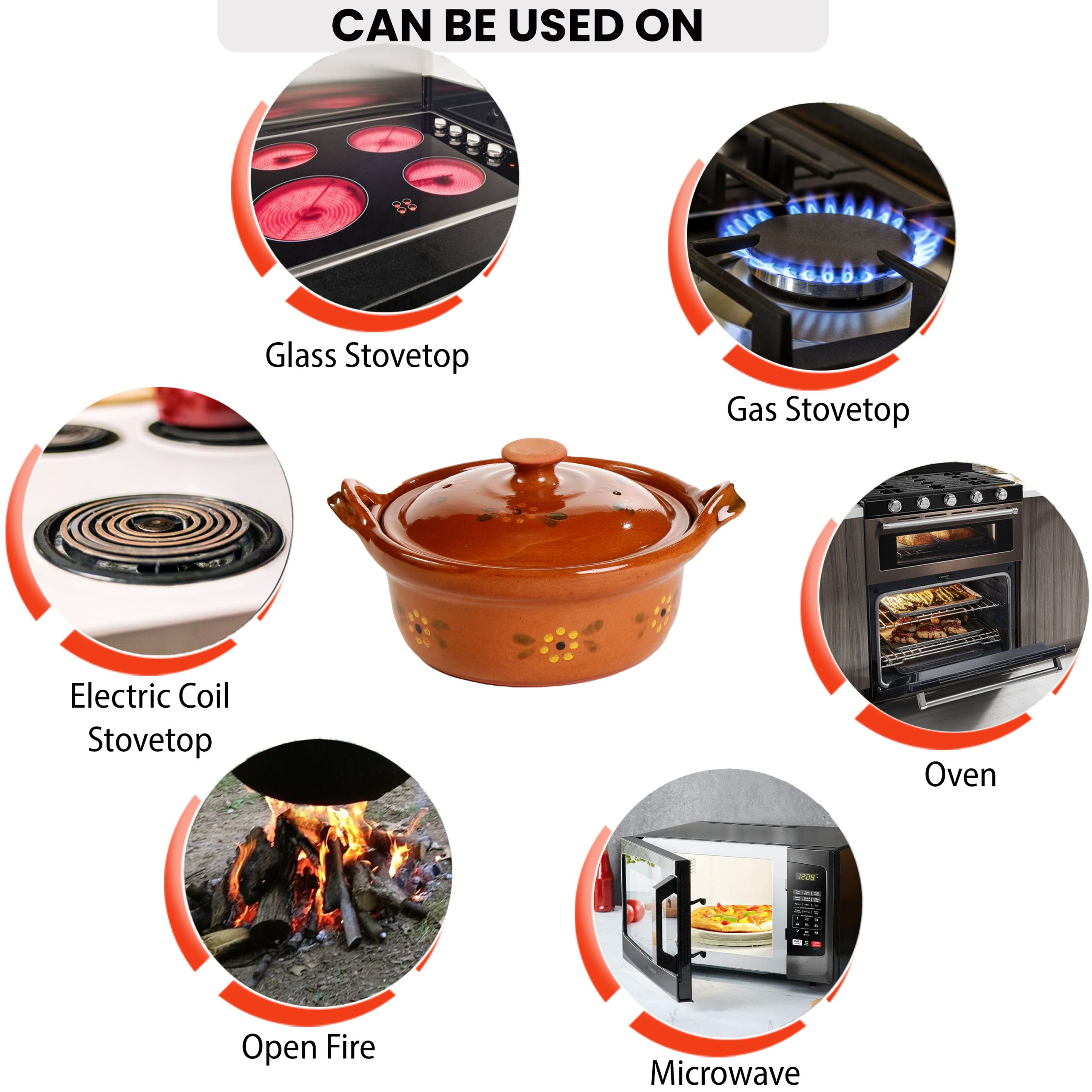 Mexican Lidded Cazuela - Terracotta