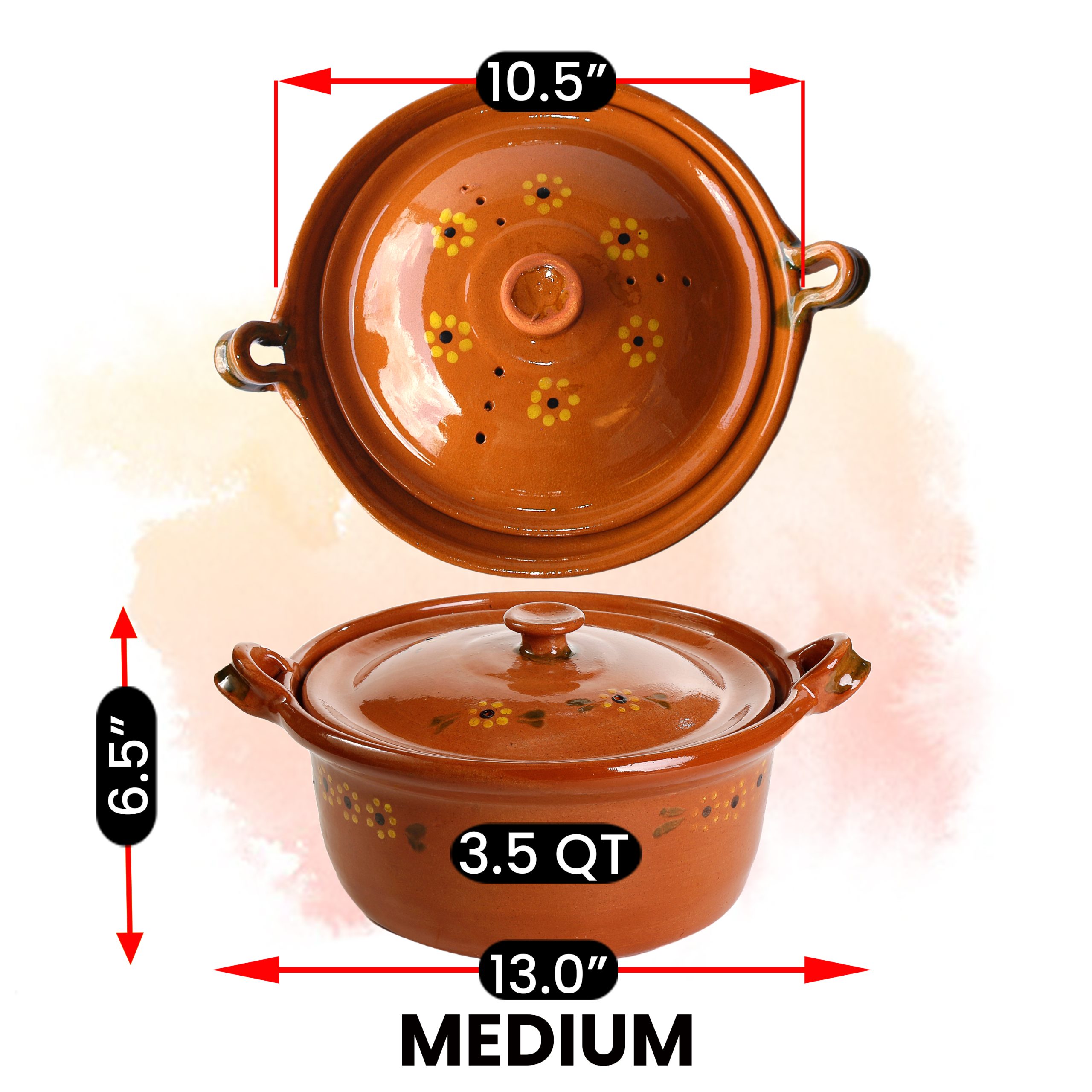 Mexican Lidded Cazuela - Terracotta