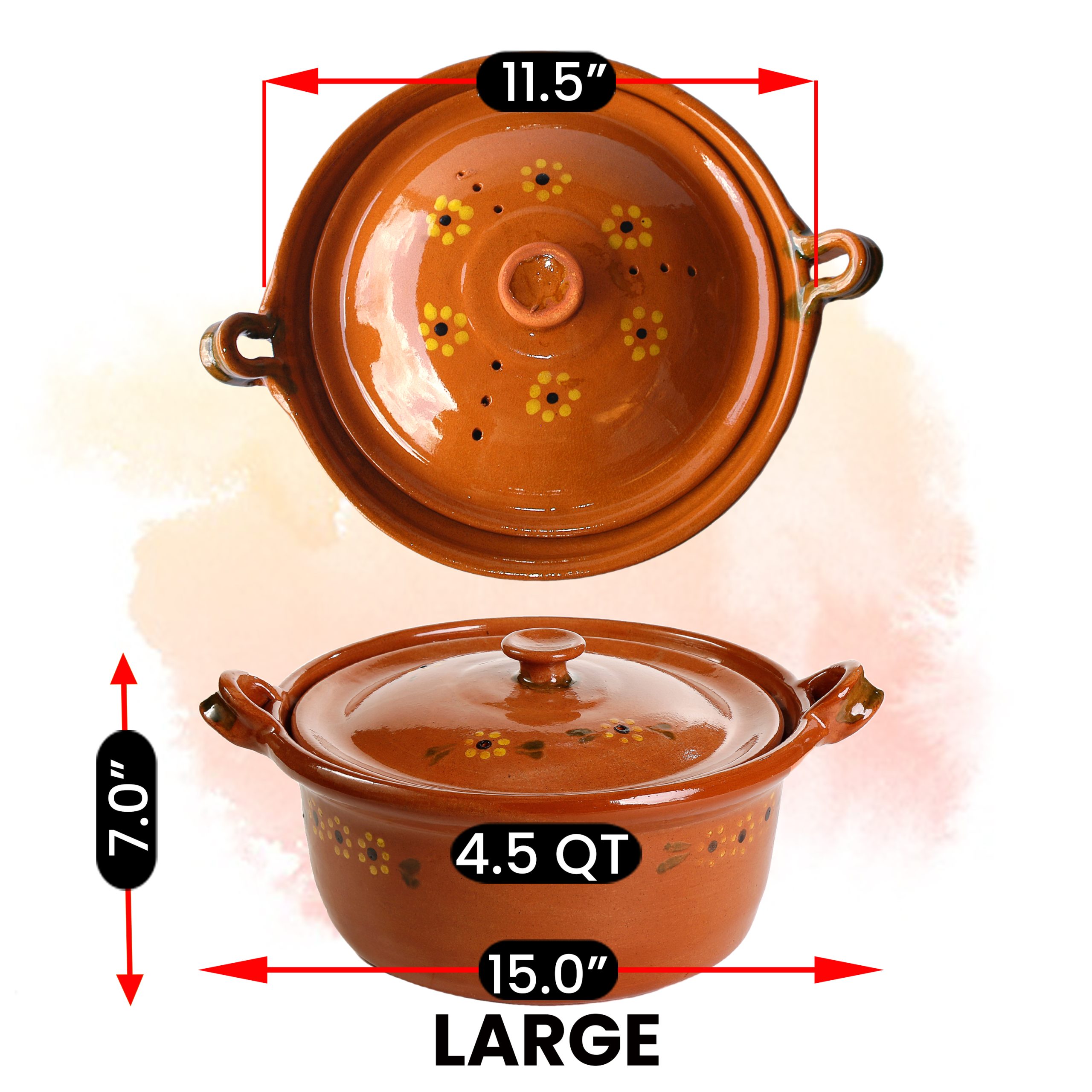 Mexican Lidded Cazuela - Terracotta