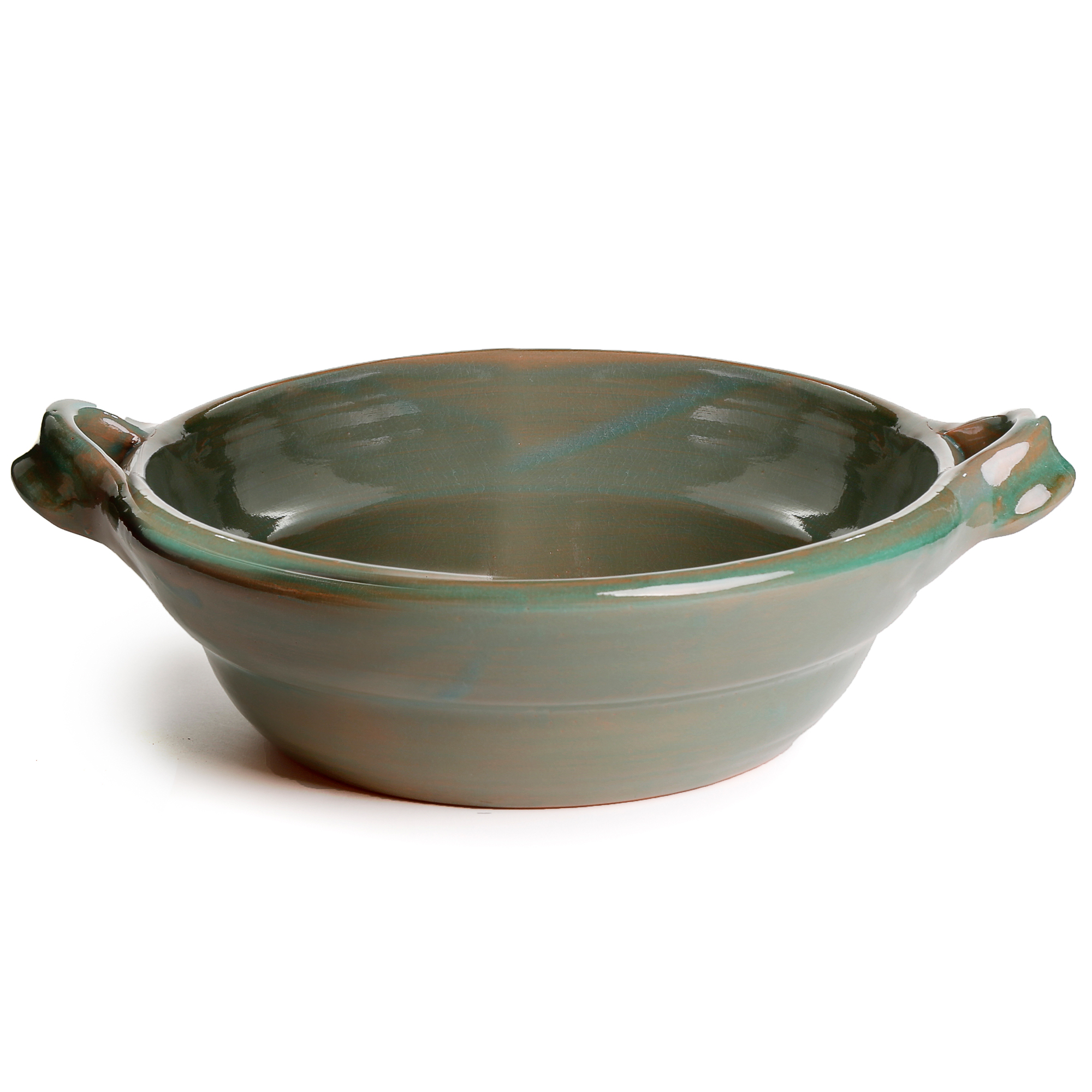 Mexican Unlidded Clay Cazuela - Green