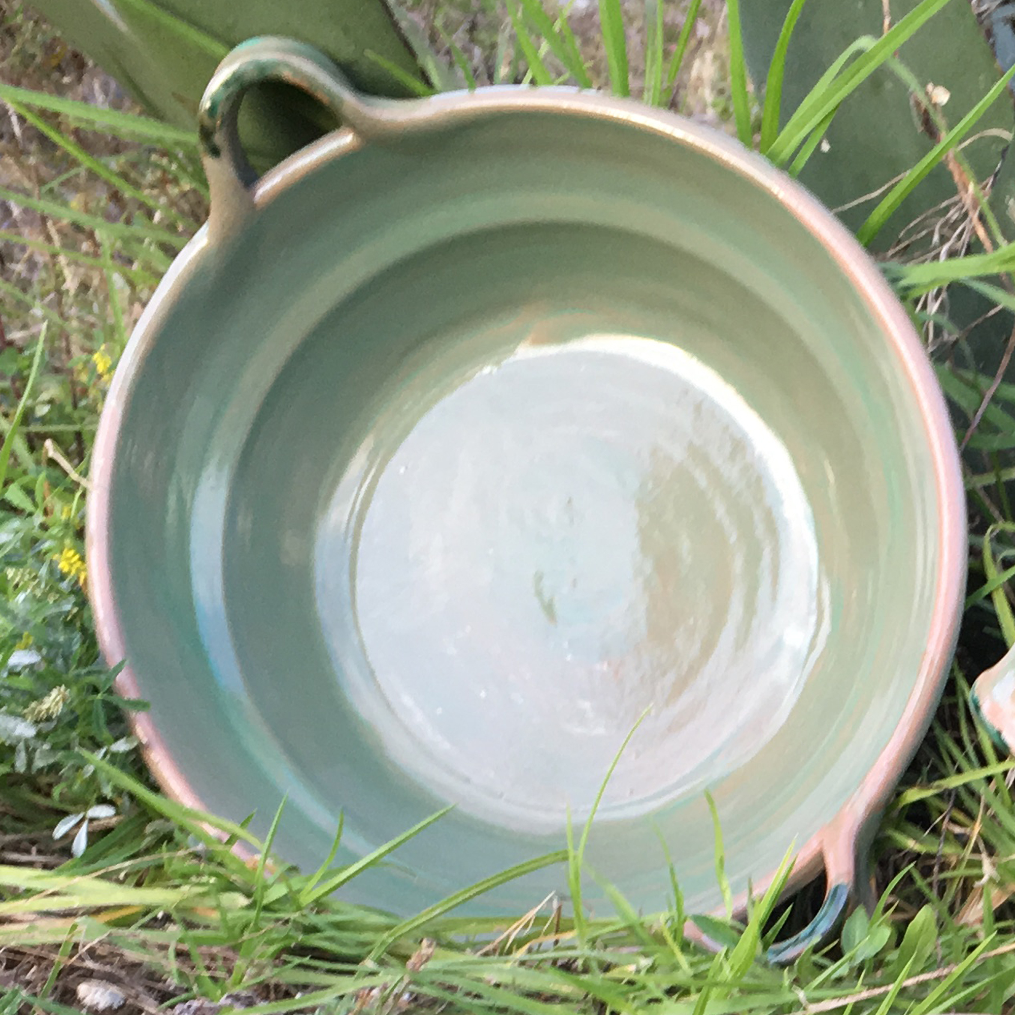 Mexican Unlidded Clay Cazuela - Green