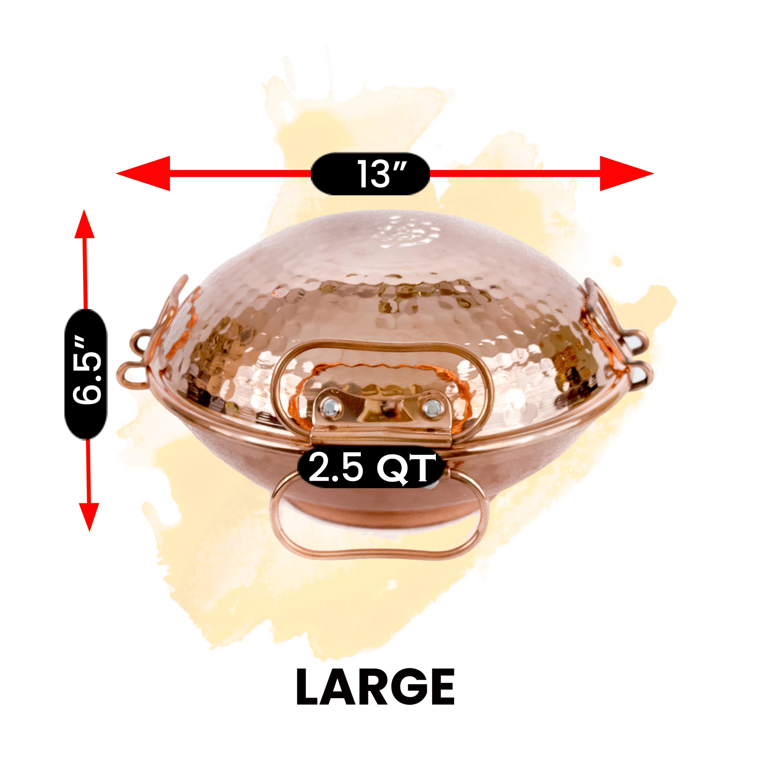 Portugese Hammered Flat Bottom Cataplana - Large - 30 cm