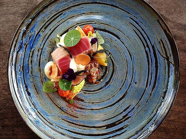 Sapphire Blue Spiral Plate